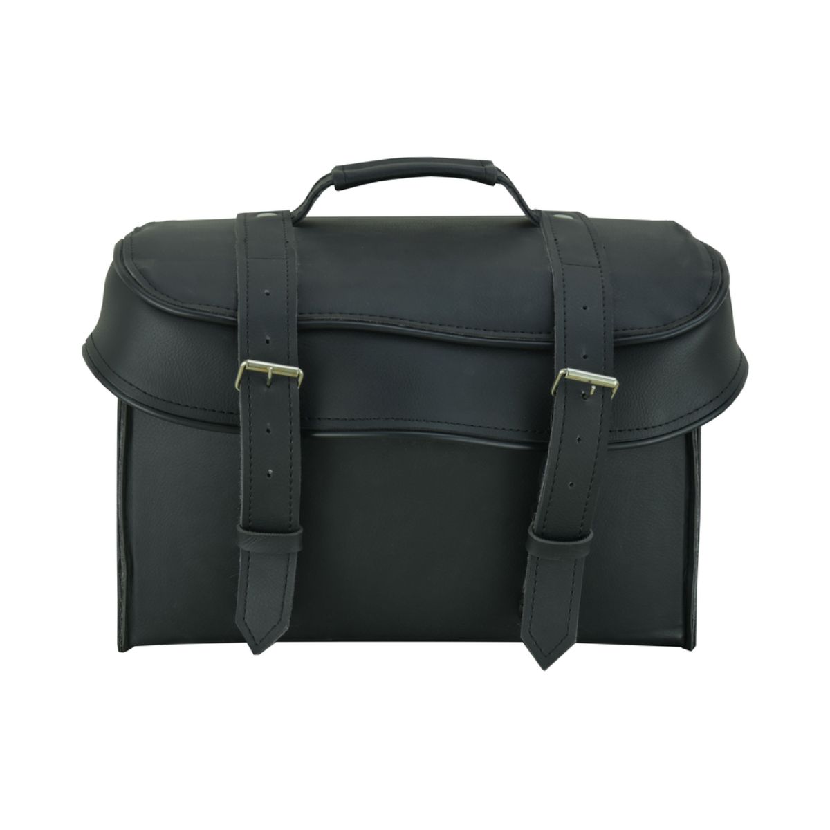 BSM4720 Leather Black PVC Large Four Piece Motorcycle Touring Tail Bag