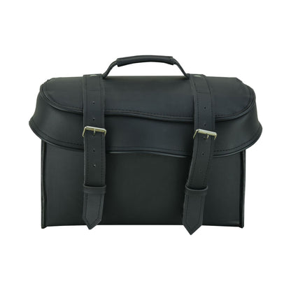 BSM4720 Leather Black PVC Large Four Piece Motorcycle Touring Tail Bag