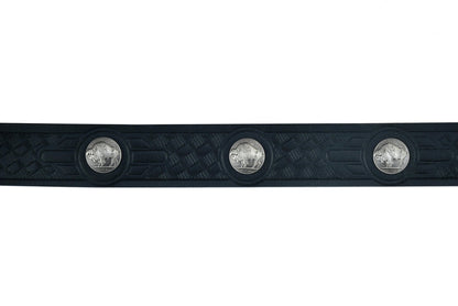 BSMLT2012 Classic Black Leather Belt with Buffalo Nickel