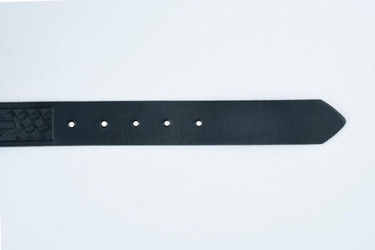 BSMLT2012 Classic Black Leather Belt with Buffalo Nickel