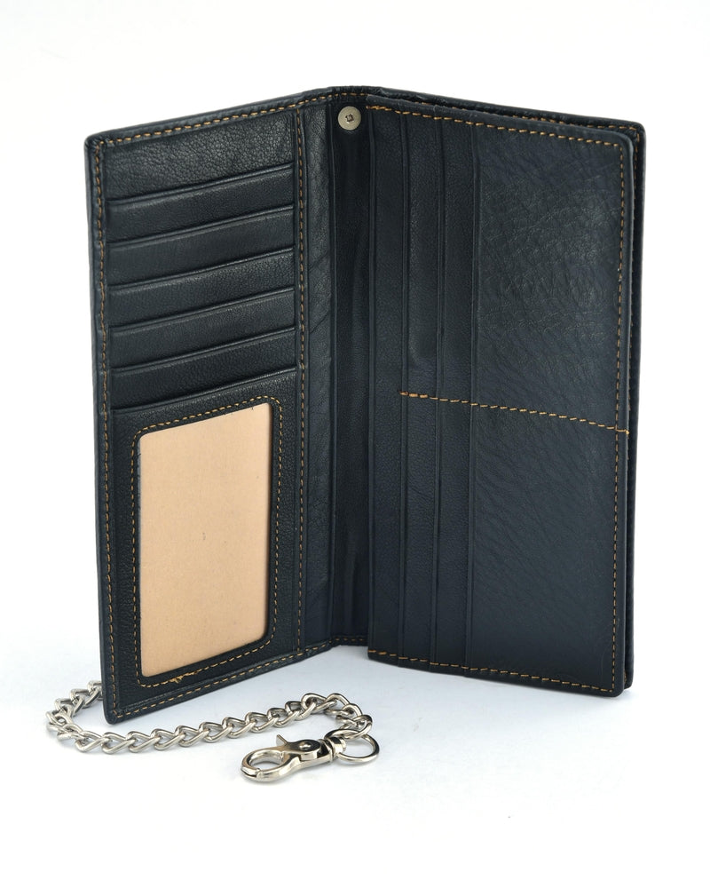 BSC236 Black Texas Star Concho Leather Wallet