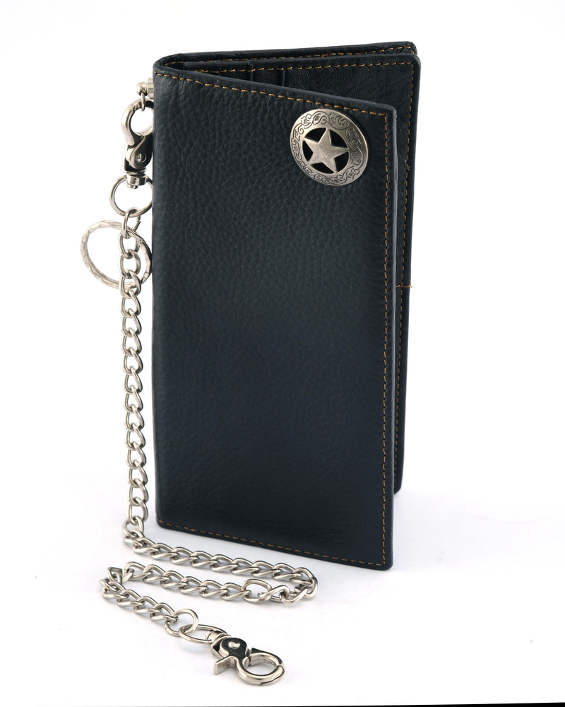 BSC236 Black Texas Star Concho Leather Wallet