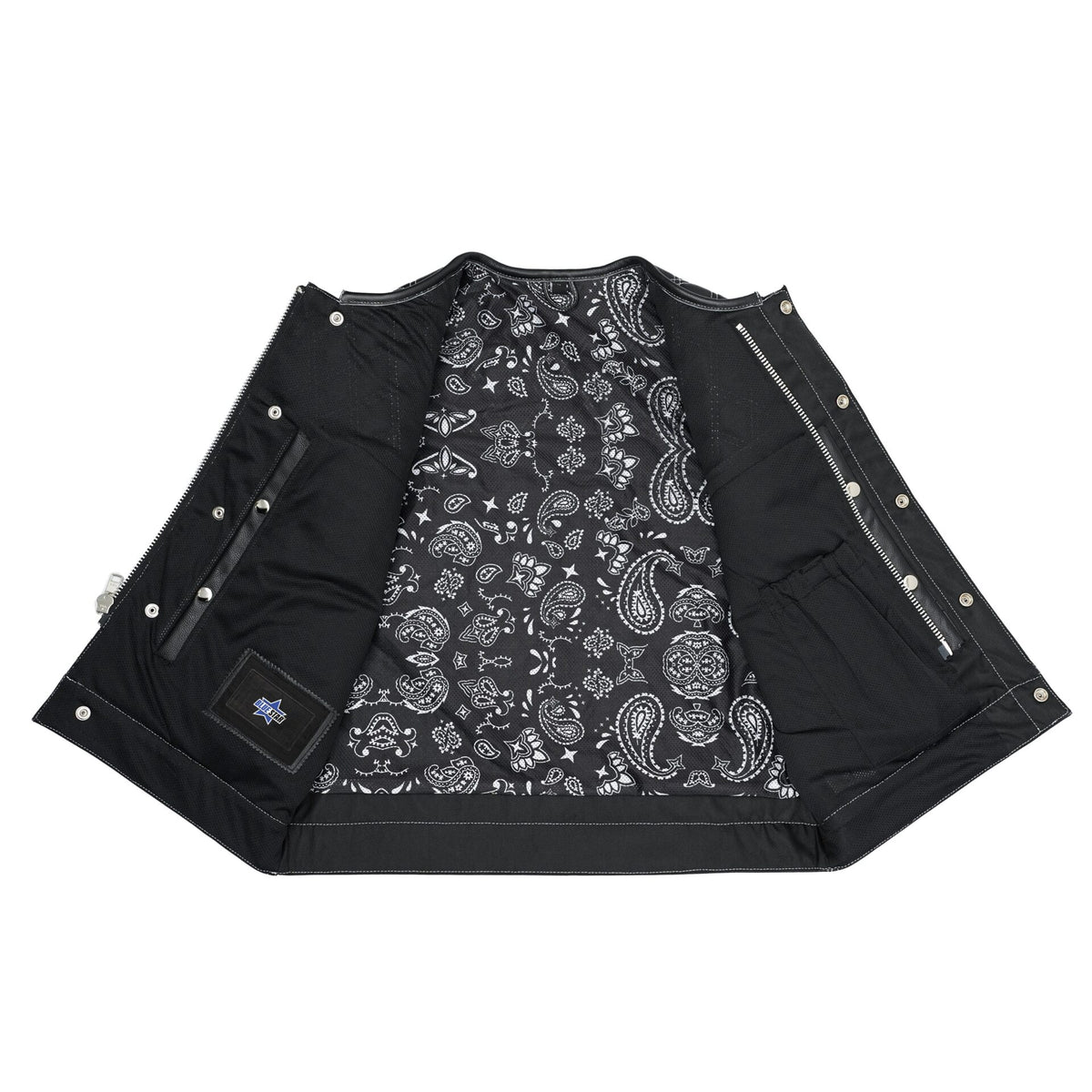 Blaze Lowside Chrome Phantom Men's Leather Vest