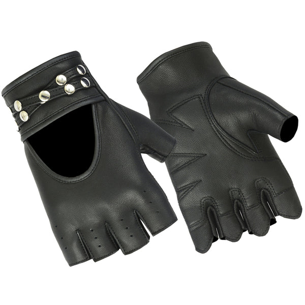 BSM3501 Women's Fingerless Glove with Rivets Detailing