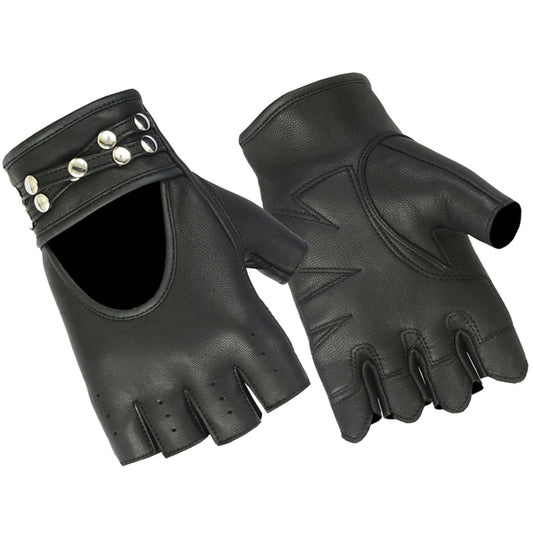 BSM3501 Women's Fingerless Glove with Rivets Detailing