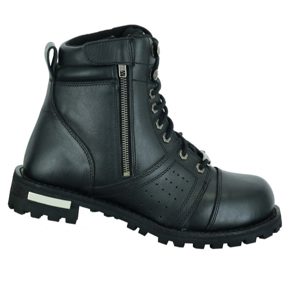 BSM4101 Men's 6'' Side Zipper Plain Toe Boot W/Perforation