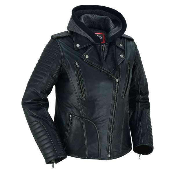 BSM2111 Women's M/C Jacket with Rub-Off Finish