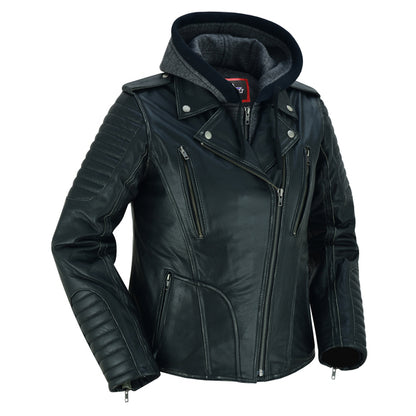 BSM2111 Women's M/C Jacket with Rub-Off Finish