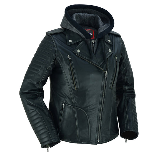 BSM2111 Women's M/C Jacket with Rub-Off Finish