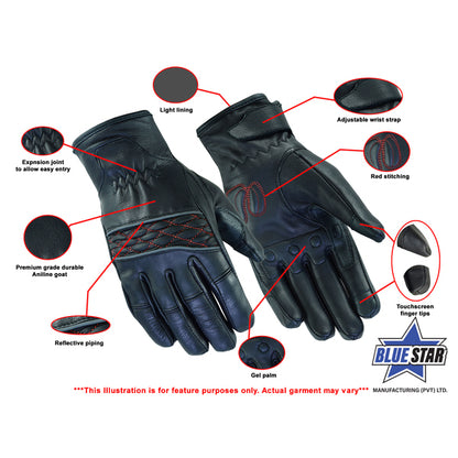 BSM3510 Women's Cruiser Glove (Black / Red)