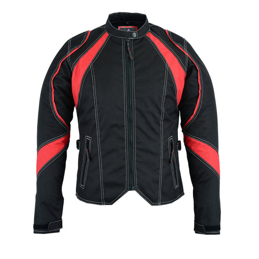 BSM2113 Women's Embroidered Crown Riding Jacket - Red