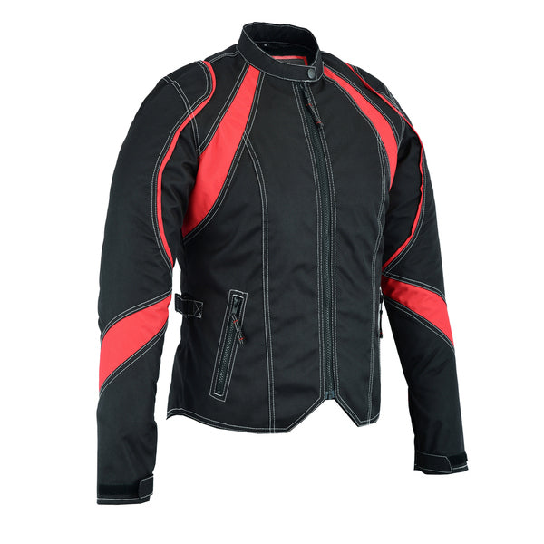 BSM2113 Women's Embroidered Crown Riding Jacket - Red