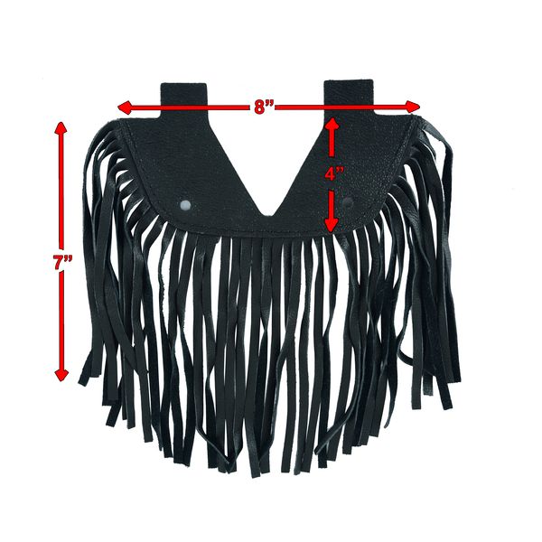 BSM4700 BLACK LEATHER FLOOR BOARDS WITH FRINGE - SMALL