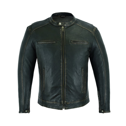BSM1127 Men's Cruiser Jacket in Lightweight Drum Dyed Distressed Naked