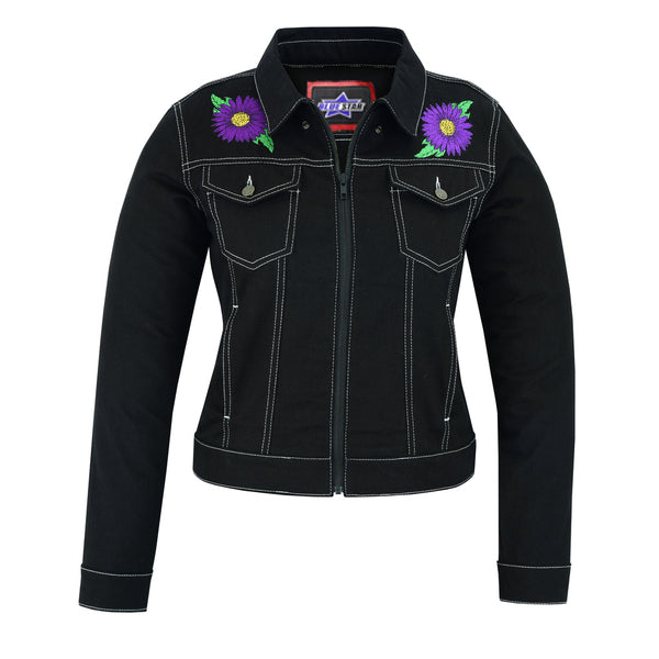 BSM2121 Women's Daisy Black Denim Jacket