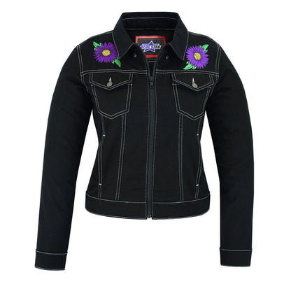 BSM2121 Women's Daisy Black Denim Jacket