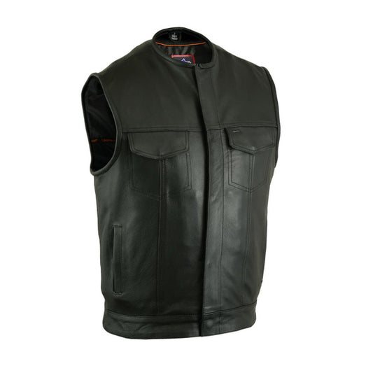 BSM1519 Concealed Snap Closure, Milled Cowhide, Without Collar & Hidde