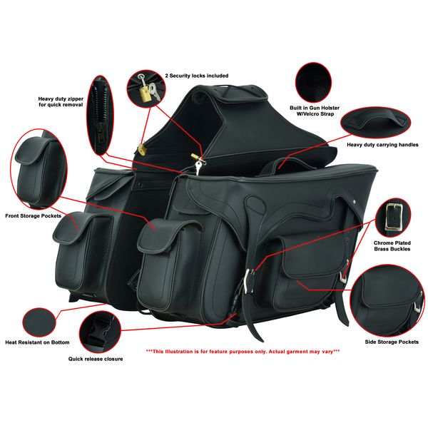 BSM4545 TWO STRAP SADDLE BAG