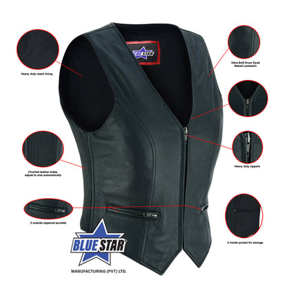 BSM2508 Women's Stylish Lightweight Zipper Front Vest