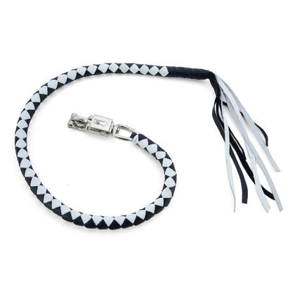 BSM4713 LEATHER BIKER WHIP–WHITE/BLACK