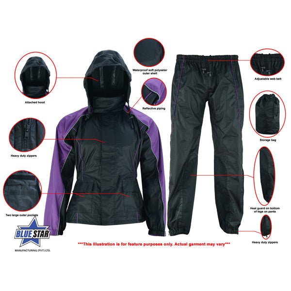 BSM3705 Women's Rain Suit (Purple)