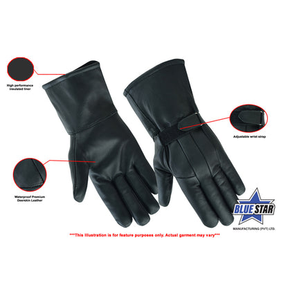 BSM3300 Leather/ Textile Fingerless Glove