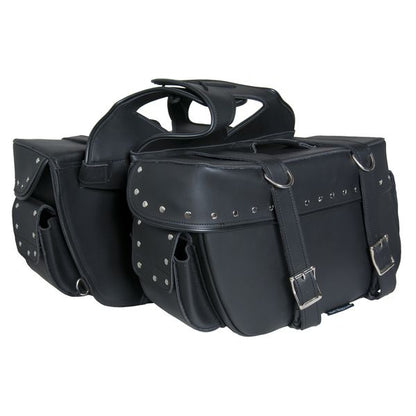 BSM4535 TWO STRAP SADDLE BAG W/ STUDS