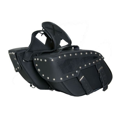 BSM4541 TWO STRAP SADDLE BAG W/ STUDS