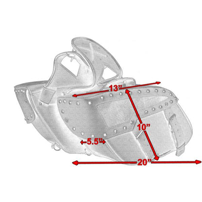 BSM4539 TWO STRAP SADDLE BAG W/ STUDS