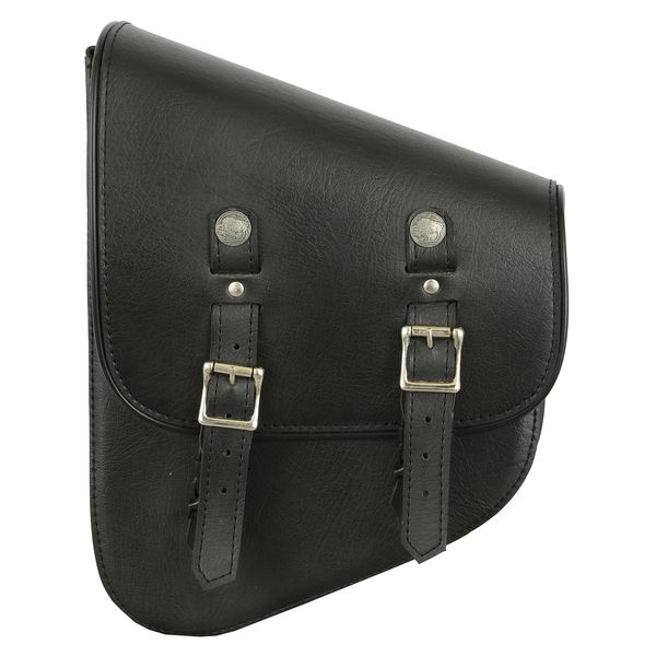 BSM4543 LEFT SIDE SYNTHETIC LEATHER SWING ARM BAG W/ BUFFALO SNAPS