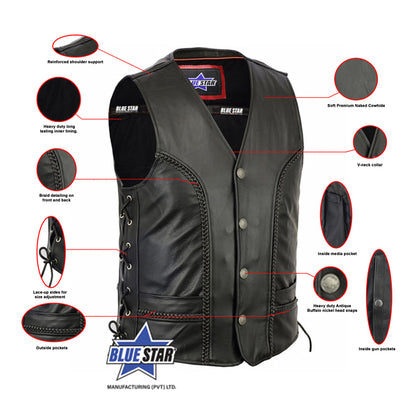 BSM1553 Men's Braided Vest