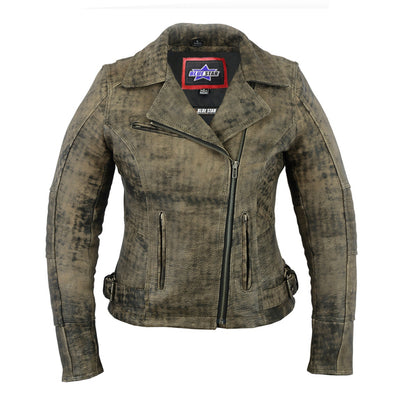 BSM2105 Women's Updated Stylish Antique Brown M/C Jacket