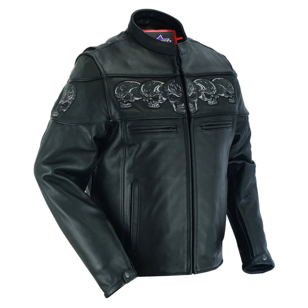 BSM1134 Men's Scooter Jacket w/Reflective Skulls
