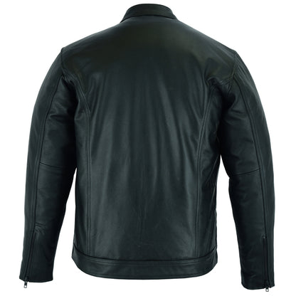 BSM1138 Men's Full Cut Leather Shirt with Zipper/Snap Front