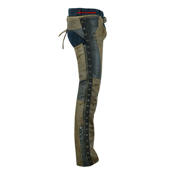 BSM3111 Women's Stylish Lightweight Hip Set Chaps- Two Tone
