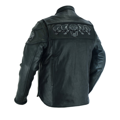 BSM1134 Men's Scooter Jacket w/Reflective Skulls