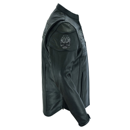BSM1134 Men's Scooter Jacket w/Reflective Skulls