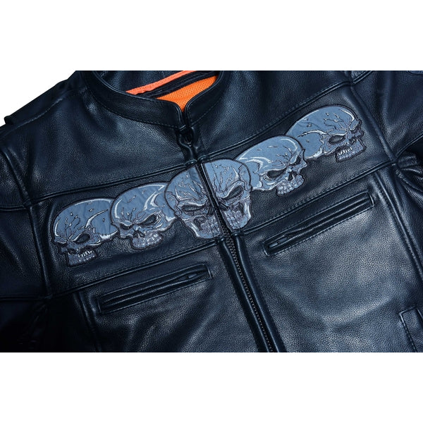 BSM1134 Men's Scooter Jacket w/Reflective Skulls