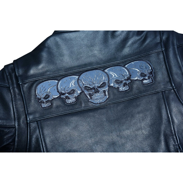 BSM1134 Men's Scooter Jacket w/Reflective Skulls
