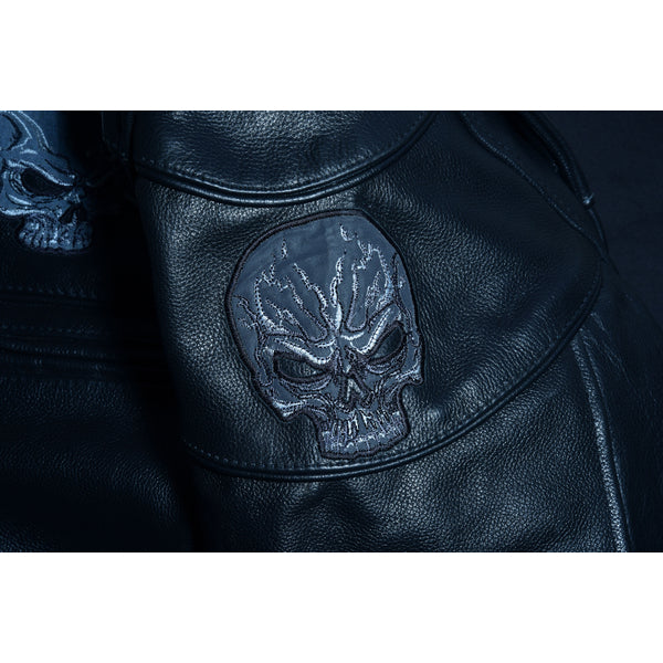 BSM1134 Men's Scooter Jacket w/Reflective Skulls