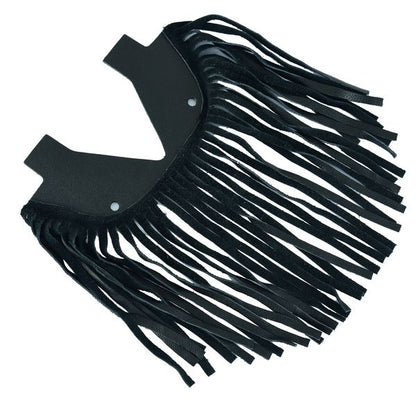 BSM4700 BLACK LEATHER FLOOR BOARDS WITH FRINGE - SMALL