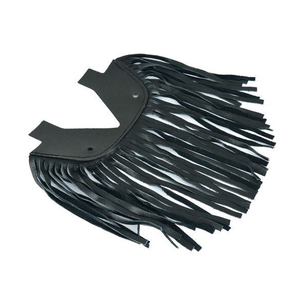 BSM4700 BLACK LEATHER FLOOR BOARDS WITH FRINGE - SMALL