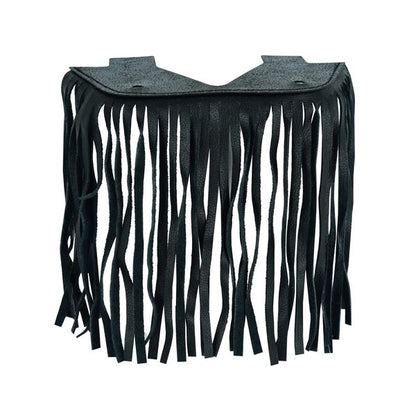 BSM4700 BLACK LEATHER FLOOR BOARDS WITH FRINGE - SMALL