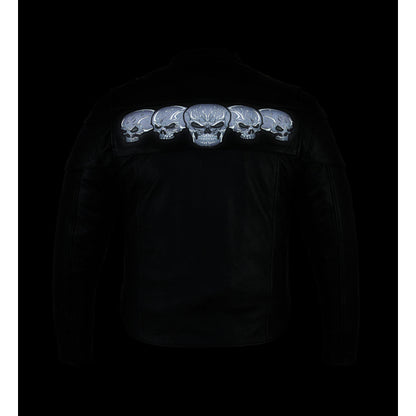 BSM1134 Men's Scooter Jacket w/Reflective Skulls