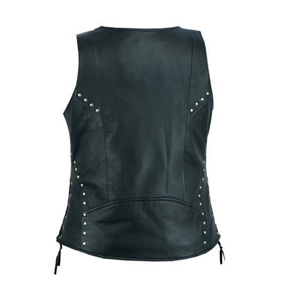 BSM2527 Women's Open neck Vest with Lacing Details