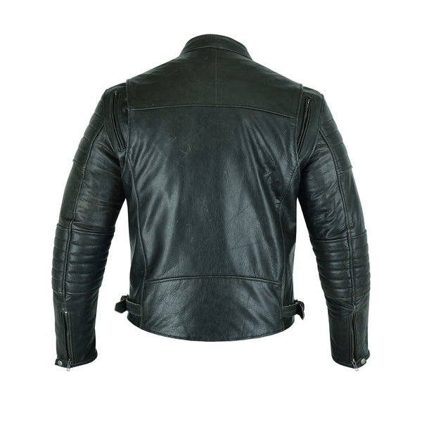 BSM1123 Men's Modern Crossover Scooter Jacket - Gun Metal Brown