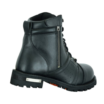 BSM4101 Men's 6'' Side Zipper Plain Toe Boot W/Perforation