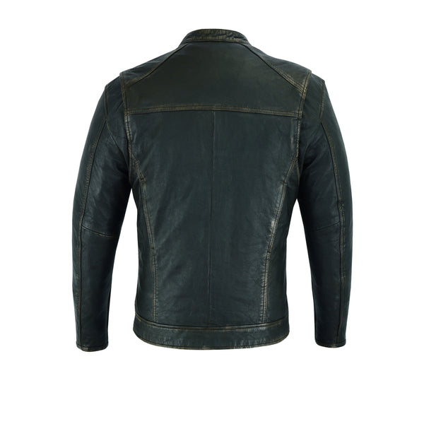 BSM1127 Men's Cruiser Jacket in Lightweight Drum Dyed Distressed Naked