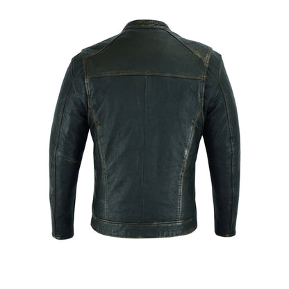 BSM1127 Men's Cruiser Jacket in Lightweight Drum Dyed Distressed Naked