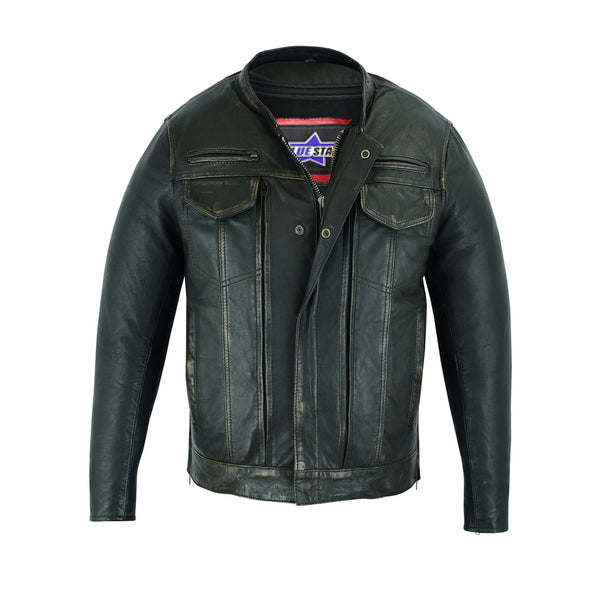 BSM1129 Men's Modern Utility Style Jacket in Lightweight Drum Dyed Dist